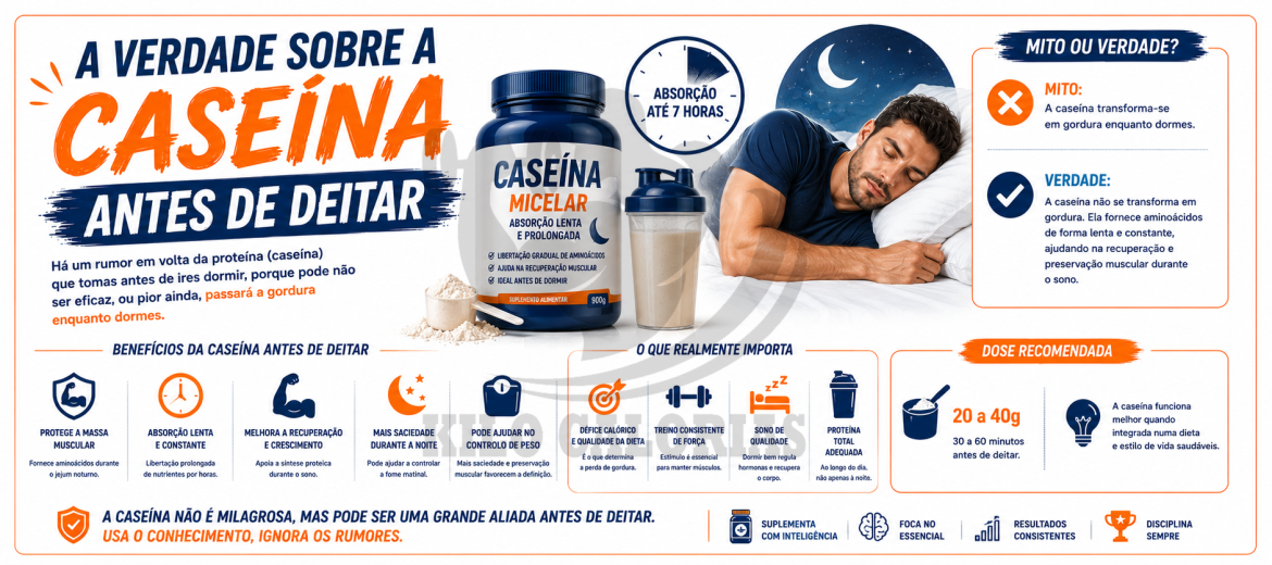 A verdade sobre a caseína antes de deitar.