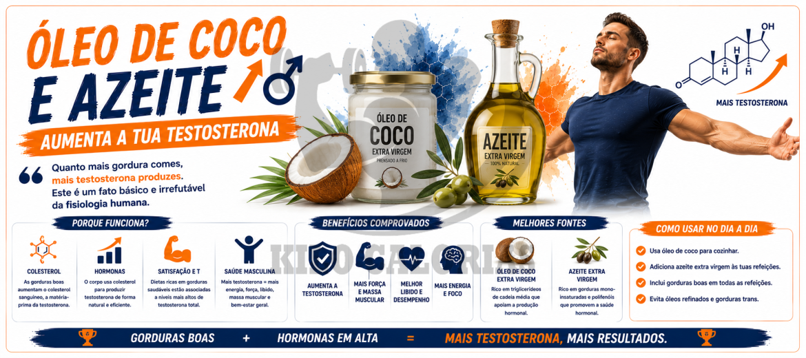 Óleo de coco e azeite - aumenta a tua testosterona