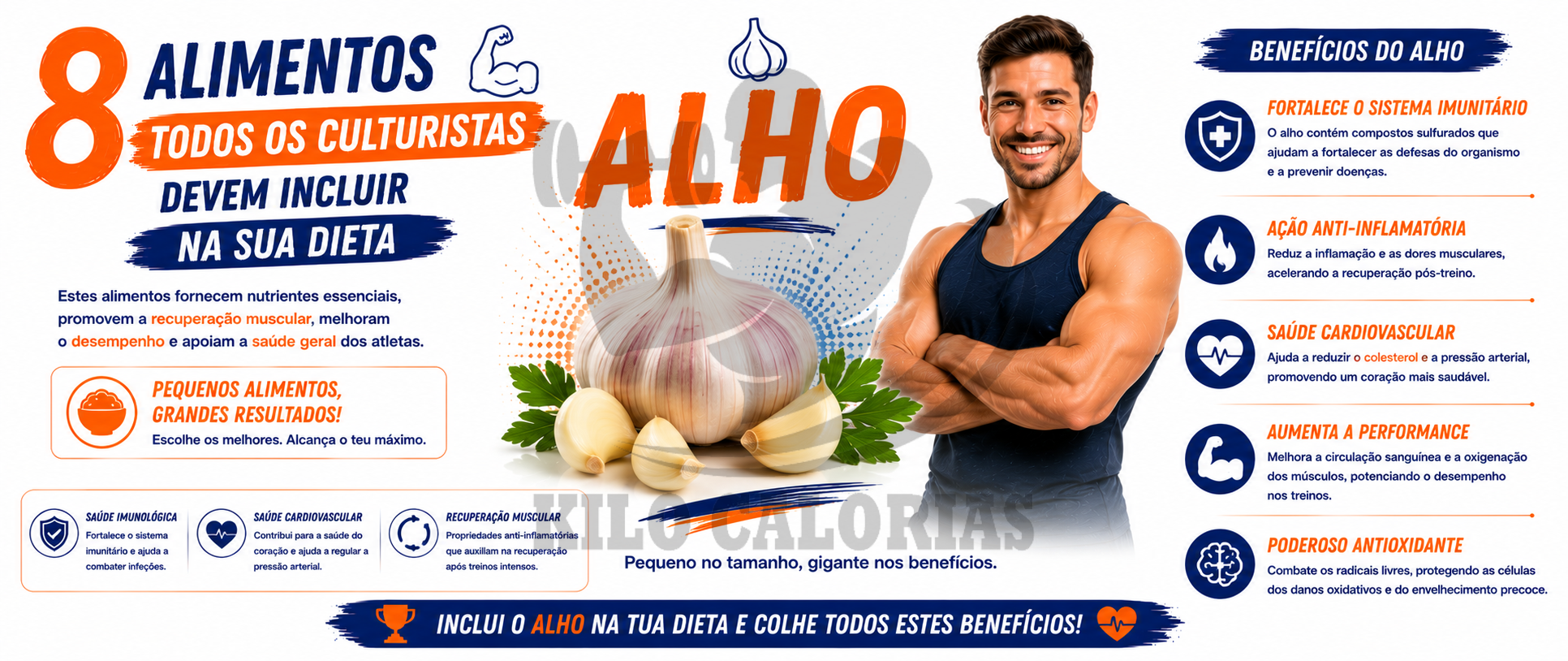 8 Alimentos Todos os culturistas devem incluir na sua dieta-Alho.