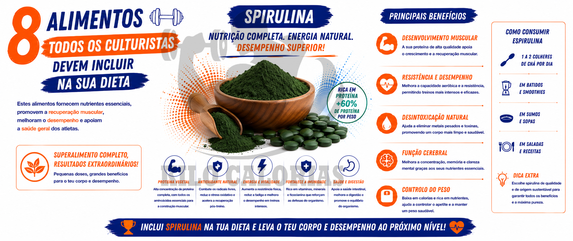 8 Alimentos Todos os culturistas devem incluir na sua dieta-spirulina.