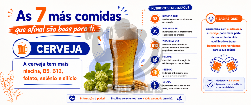 As 7 m&aacute;s comidas que afinal s&atilde;o boas para ti-cerveja.