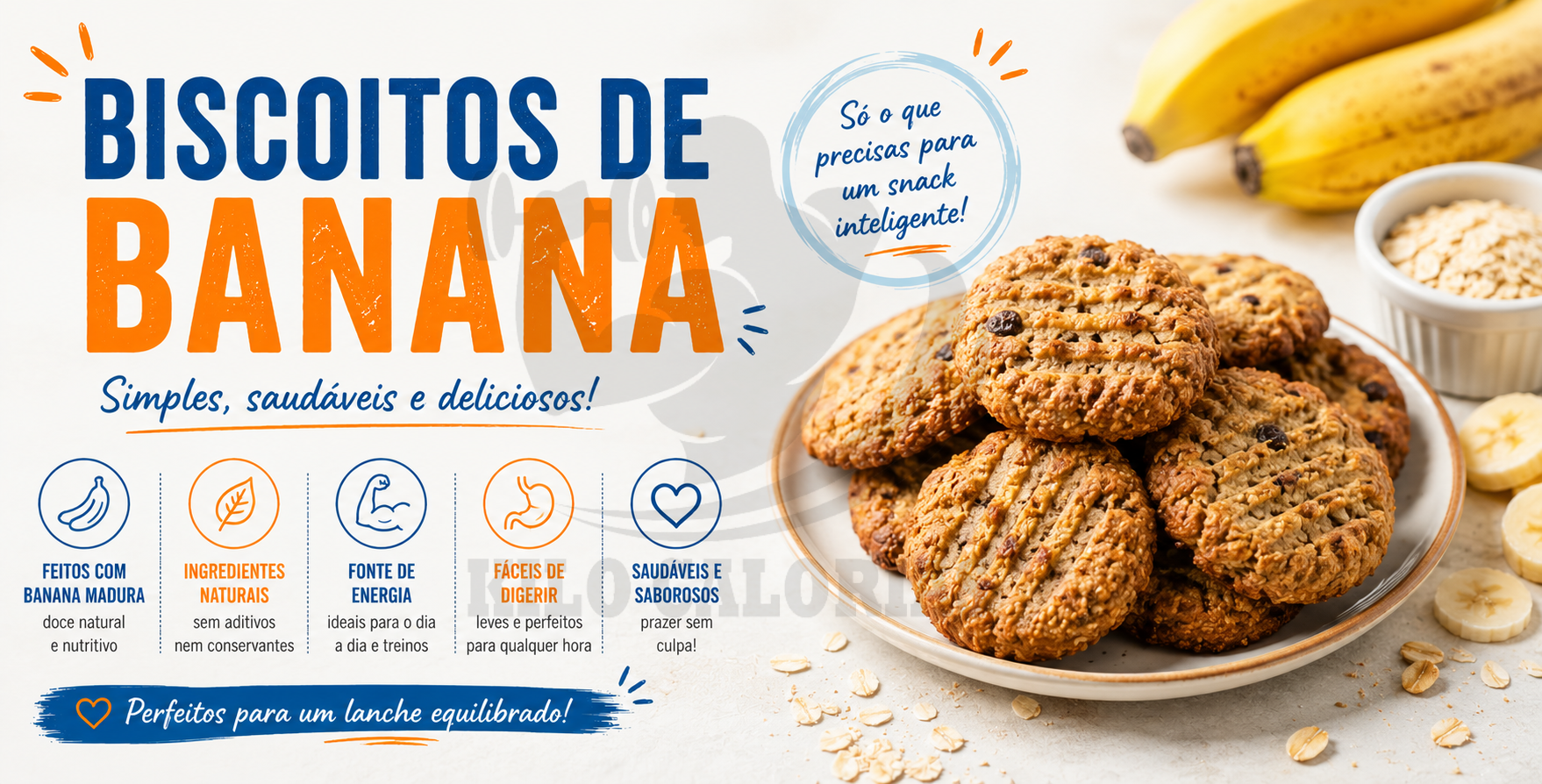 Biscoito banana proteico 5 Sobremesas e snacks a fazer com a proteína - Biscoitos de Banana