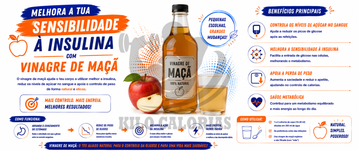 Melhora a tua sensibilidade à insulina com Vinagre de Maçã.