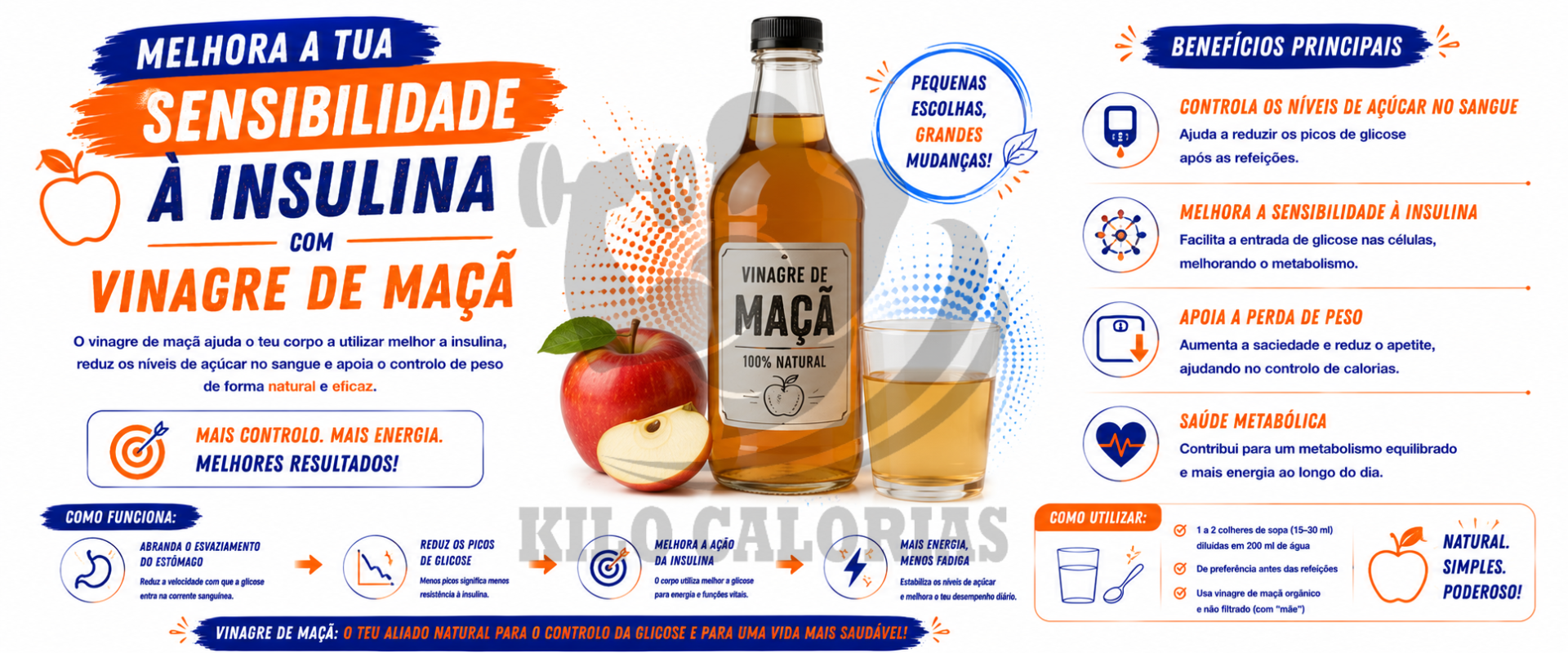 Melhora a tua sensibilidade à insulina com Vinagre de Maçã.